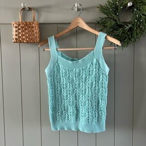 Time and Tru Turquoise Knit Tank Top